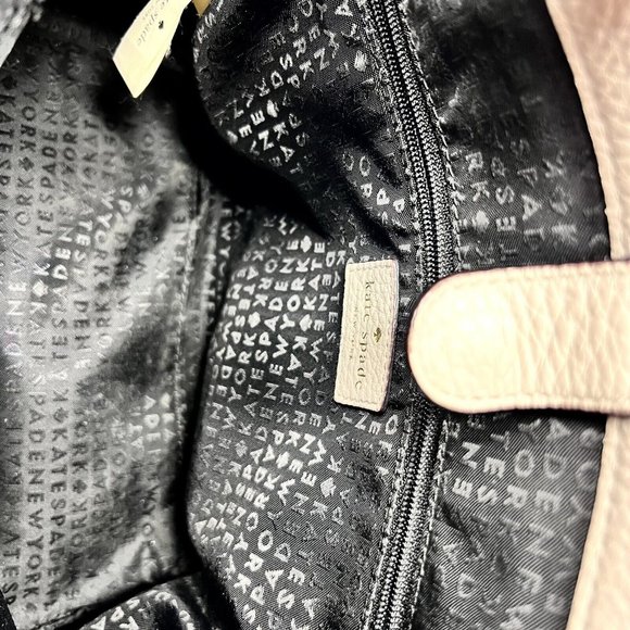 Kate Spade Houston Street  Taupe‎ Cream Two Tone Handbag Black / Silver Accent - Picture 11 of 14